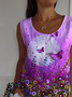Crew Neck Loose Butterfly Casual T-Shirt