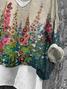 Women's Long Sleeve Blouse Spring/Fall As Picture Floral Printing V Neck Daily Going Out Casual Top