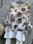 Women's Long Sleeve Blouse Spring/Fall As Picture Floral Printing V Neck Daily Going Out Casual Top