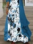 Women's Floral Spring Print Two Piece Dress