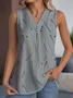 V Neck Loose Street Cotton-Blend Tank Top
