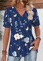 Casual Loose Jersey V Neck T-Shirt
