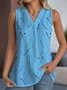 V Neck Loose Street Cotton-Blend Tank Top