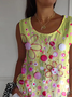 Crew Neck Gradient Pattern Loose Simple T-Shirt
