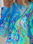 Women's Abstract Print Casual Round Neck Long Sleeve T-Shirt