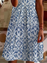 Women's Geometric Print Casual V-Neck Short Sleeve Dress