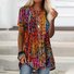 Crew Neck Regular Fit Geometric Casual T-Shirt