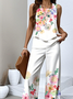 Crew Neck Casual Two-Piece Set With No