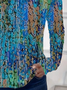 Women's Abstract Print Casual Round Neck Long Sleeve T-Shirt