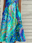 Women's Vintage Floral Art Print Pocket Dress
