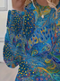 Women's Abstract Print Casual Round Neck Long Sleeve T-Shirt
