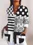 Color Block Casual Shirt Collar Regular Fit Shirt