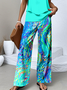 Gradient Pattern Regular Fit Casual Crew Neck Two-Piece Set With No