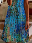 Women's Abstract Print Casual V-Neck Short Sleeve Dress