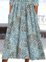Women's Floral Print Round Neck Everyday Long Casual Shift Dress