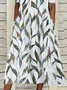 Women's Floral Print Round Neck Everyday Long Casual Shift Dress