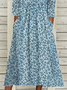 Women's Floral Print Round Neck Everyday Long Casual Shift Dress