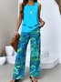 Casual Crew Neck Regular Fit Two-Piece Set With No