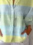 Casual Color Block Shirt Collar Shirt