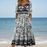 Cotton Floral Boho Crew Neck Dress With No
