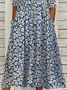 Women's Floral Print Round Neck Everyday Long Casual Shift Dress