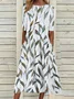 Women's Floral Print Round Neck Everyday Long Casual Shift Dress