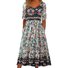 Cotton Floral Boho Crew Neck Dress With No