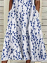 Women's Floral Print Round Neck Everyday Long Casual Shift Dress
