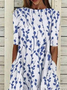 Women's Floral Print Round Neck Everyday Long Casual Shift Dress
