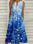Gradient Pattern Casual Loose Dress With No