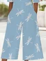 Women's H-Line V Neck Daily Going Out Casual Printing Dragonfly Summer Ankle Pants Jumpsuit Romper