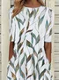 Women's Floral Print Round Neck Everyday Long Casual Shift Dress