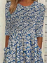 Women's Floral Print Round Neck Everyday Long Casual Shift Dress