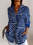 Casual Regular Fit Color Block Shirt Collar Shirt