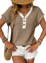 Casual Printing Regular Fit V Neck Knit Top