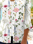 Women's Floral Print Casual Half Sleeve Cardigan