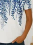 Women's Floral Print Casual Crew Neck Short Sleeve T-Shirt
