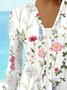 Women's Floral Print Casual Half Sleeve Cardigan