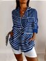 Casual Regular Fit Color Block Shirt Collar Shirt
