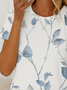 Women's Floral Print Casual Crew Neck Short Sleeve T-Shirt