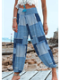 Multicolor Block Casual Loose Pants