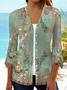 Women's Floral Print Casual Half Sleeve Cardigan