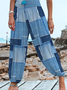 Multicolor Block Casual Loose Pants