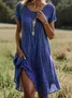 Women's Polka Dot Spring Print Round Neck Short Sleeve Dress