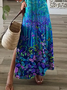 Women's Floral Print Casual V-Neck Short Sleeve Dress