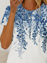 Women's Floral Print Casual Crew Neck Short Sleeve T-Shirt