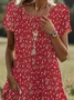 Women's Floral Print Casual Round Neck Short Sleeve Dress