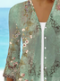 Women's Floral Print Casual Half Sleeve Cardigan