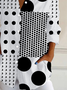 Women's Long Sleeve Shirt Spring/Fall White Polka Dots Buckle Shirt Collar Daily Going Out Casual Top
