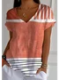 Casual Jersey Loose Striped T-Shirt